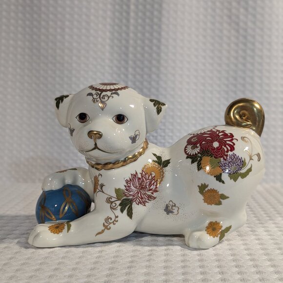 Vintage Other - Franklim Mint "The Imperial Puppy of Satsuma" Hand Painted Fine Porcelain 1987